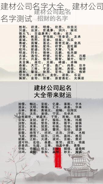 建材公司名字大全，建材公司名字测试