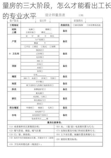 量房的三大阶段，怎么才能看出工长的专业水平