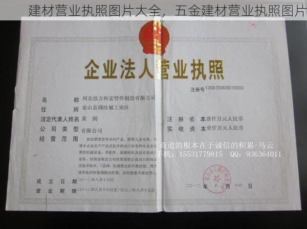 建材营业执照图片大全，五金建材营业执照图片