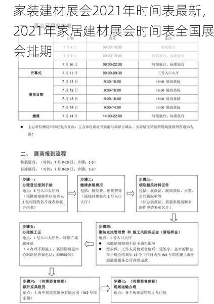 家装建材展会2021年时间表最新，2021年家居建材展会时间表全国展会排期