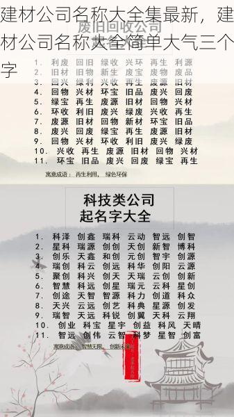 建材公司名称大全集最新，建材公司名称大全简单大气三个字