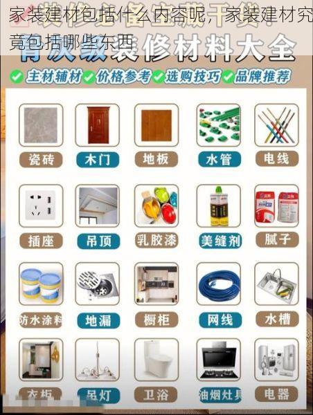 家装建材包括什么内容呢，家装建材究竟包括哪些东西