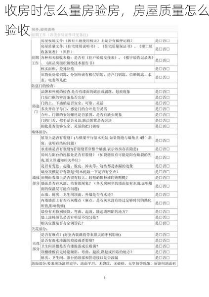 收房时怎么量房验房，房屋质量怎么验收