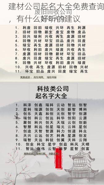 建材公司起名大全免费查询，有什么好听的建议