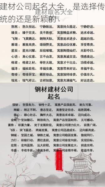 建材公司起名大全，是选择传统的还是新颖的