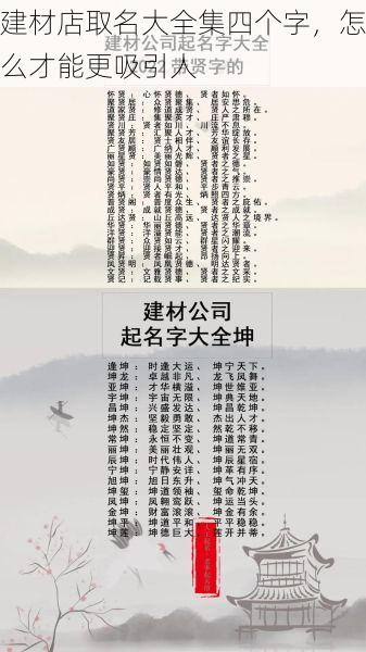 建材店取名大全集四个字，怎么才能更吸引人