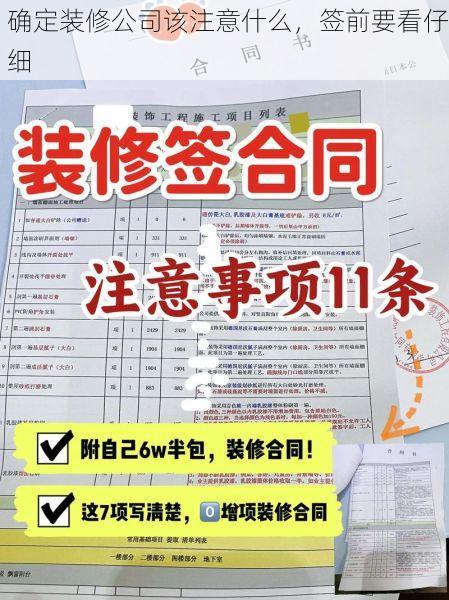 确定装修公司该注意什么，签前要看仔细