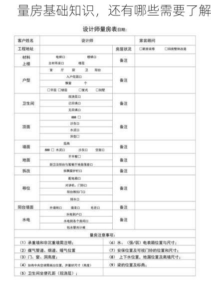 量房基础知识，还有哪些需要了解