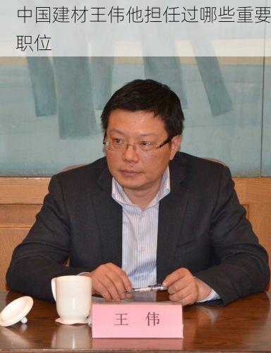中国建材王伟他担任过哪些重要职位