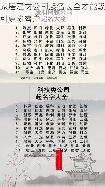 家居建材公司起名大全才能吸引更多客户