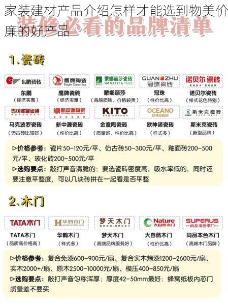 家装建材产品介绍怎样才能选到物美价廉的好产品
