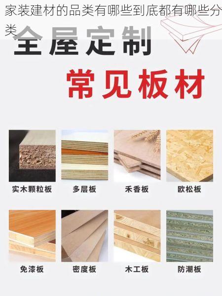 家装建材的品类有哪些到底都有哪些分类