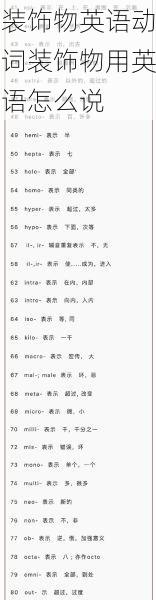装饰物英语动词装饰物用英语怎么说