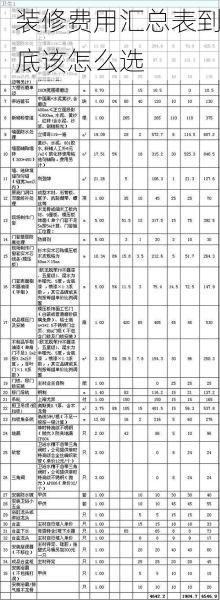 装修费用汇总表到底该怎么选